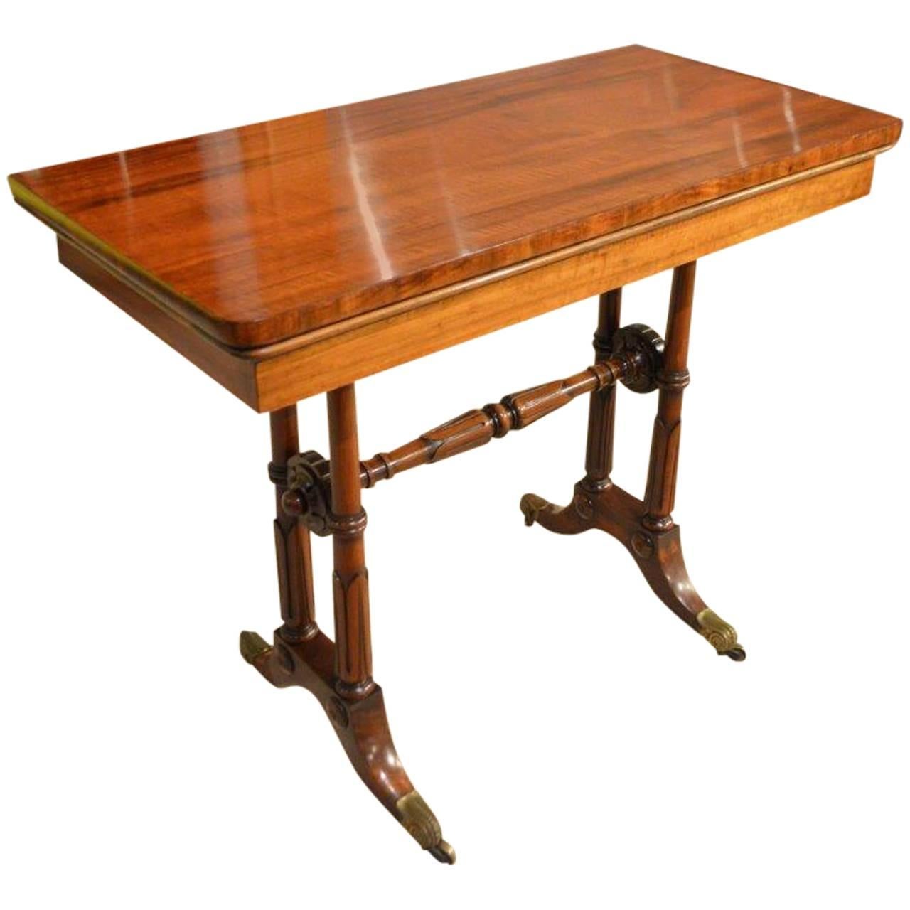 Goncalo Alves Late Regency Period Fold over Card Table