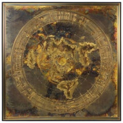 Acid-Etched Abstract Bronze Art Panel by Bernhard Rohne