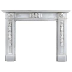 Victorian Statuary Marble Antique Fireplace Mantel