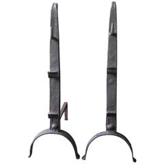 17th-18th Century French Andirons, Firedogs