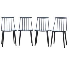 Ensemble de quatre chaises scandinaves:: modèle J77:: conçu par Folke Palsson