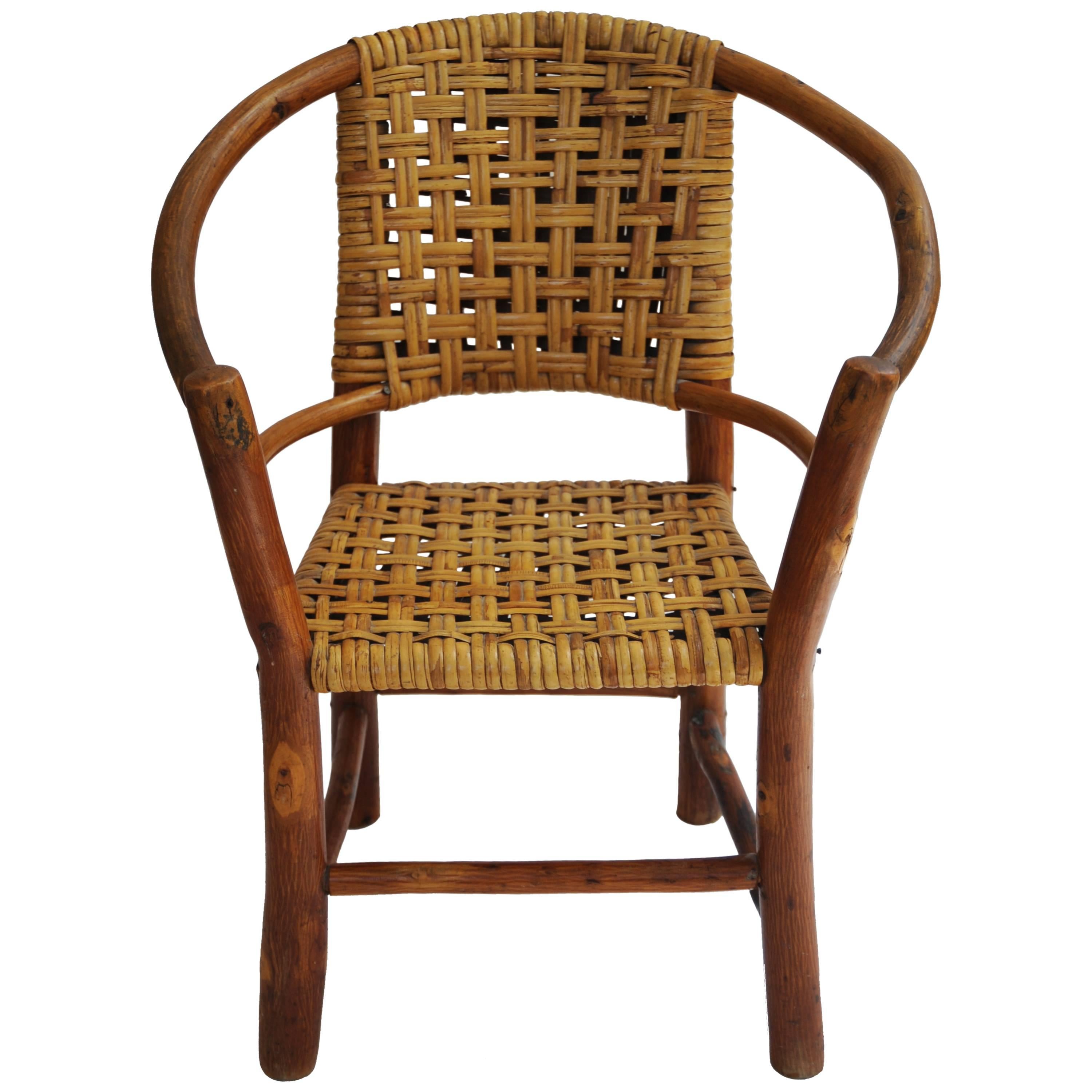 "Adirondack" Style Rattan Chair For Sale