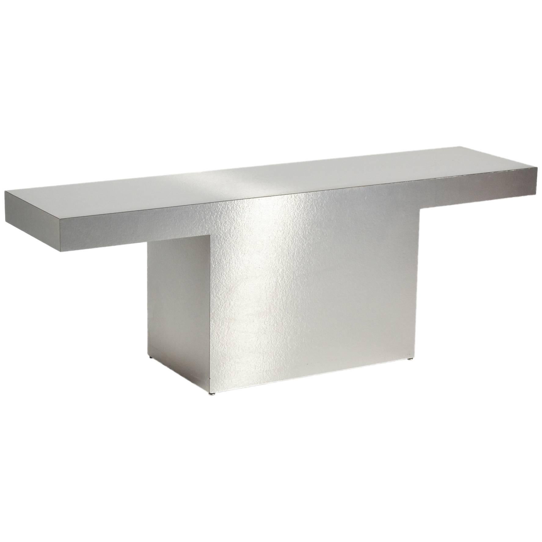 Silver Minimalist Console Table