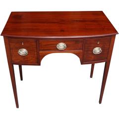 English Mahogany Bow Front Knee Hole Lowboy / Dressing Table, Circa 1800 6