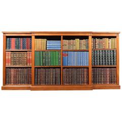 Large Walnut Breakfront Open Bookcase Large Walnut Breakfront Open Bookcase