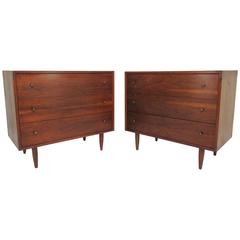 Pair of Mid-Century American Modern Three-Drawer Chests, circa 1960s