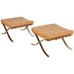 Pair of Mies van der Rohe Barcelona Stools