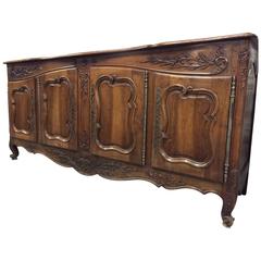 Louis XV Walnut Buffet Sideboard with Parquet Top