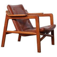 Tove & Edvard Kindt-Larsen 'Fireplace' Lounge Chair in Original Leather