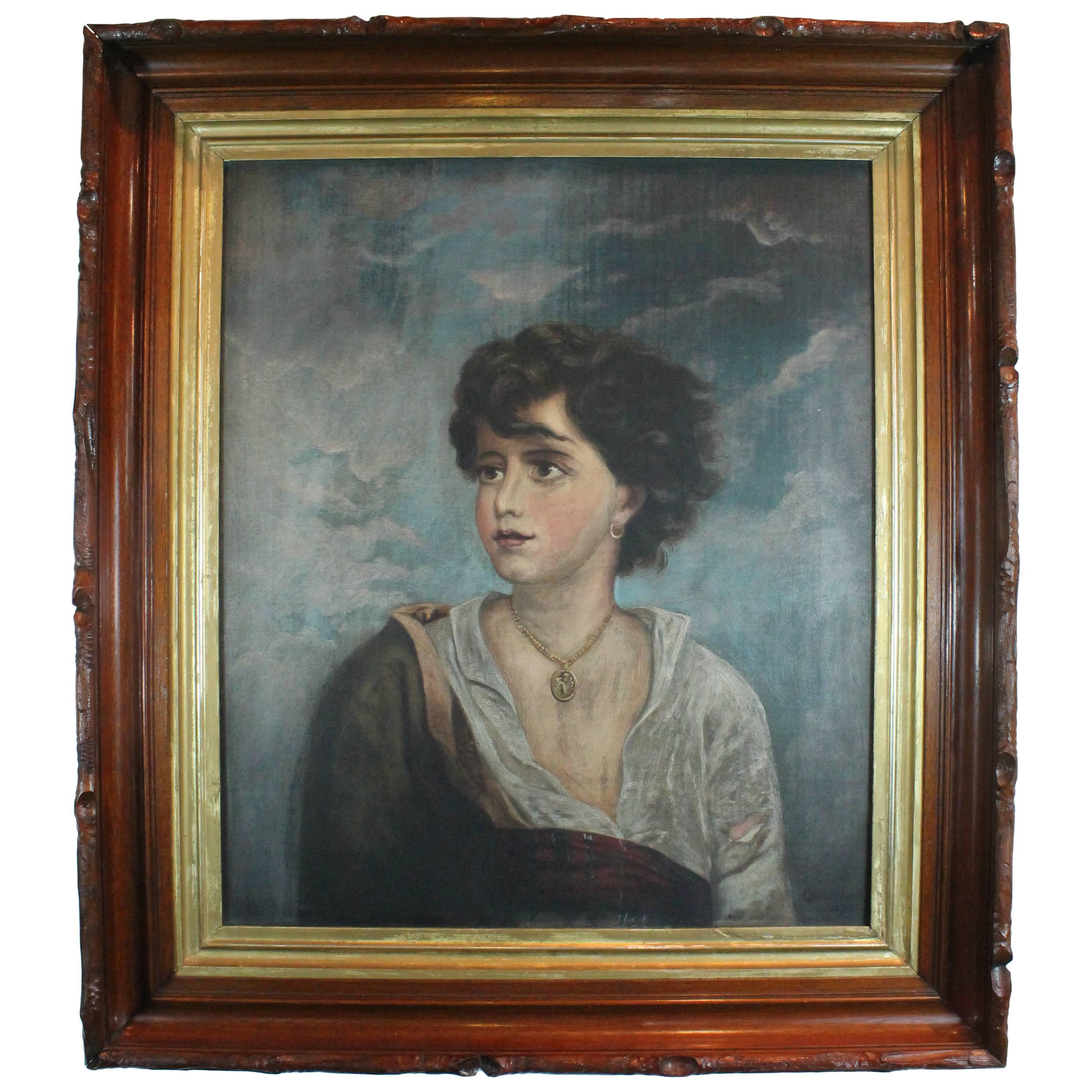 19th Century Portrait of a Handsome Young Man For Sale