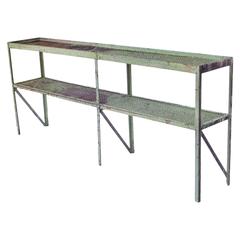 Vintage Long Narrow Industrial Mesh Console