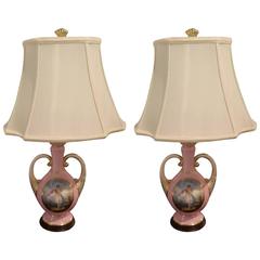 Pair of Porcelain Rose Pink Vases Adapted as Lamps, Late 19th Century 10