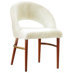 Vanity or Accent Chair in Genuine Lambskin by Frode Holm