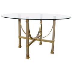 Maison Jansen Brass and Glass Dining Table