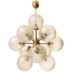 Sputnik Chandelier, Brass and Amber Glass, 1970 12