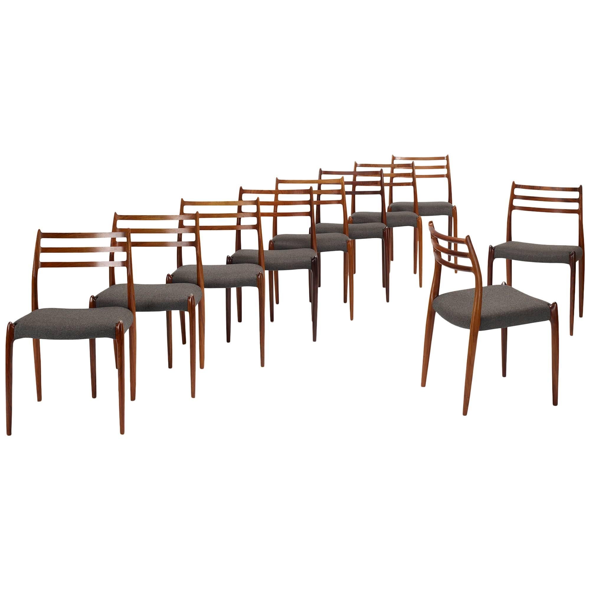 Set of Ten Dining Chairs by Niels O. Møller for J.L. Møllers Møbelfabrik