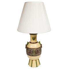 Stylish Glazed Ceramic Asian Style Lamp by Ugo Zaccagnini 2