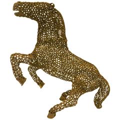 1970s Brass Horse Sculpture Atributed to Mexican Artist Luciano Bustamante
