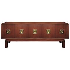 Sideboard Buffet with Mother-of-pearl Hardware by Frank Kyle, circa 1960