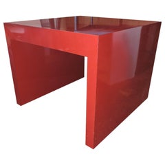 Big Cherry Red Laminate Parsons Table