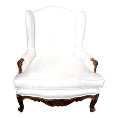19th Century French Regence Giltwood Marquise Chair