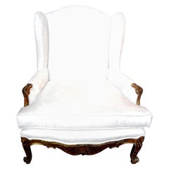 Antique 19th Century French Regence Giltwood Marquise Chair