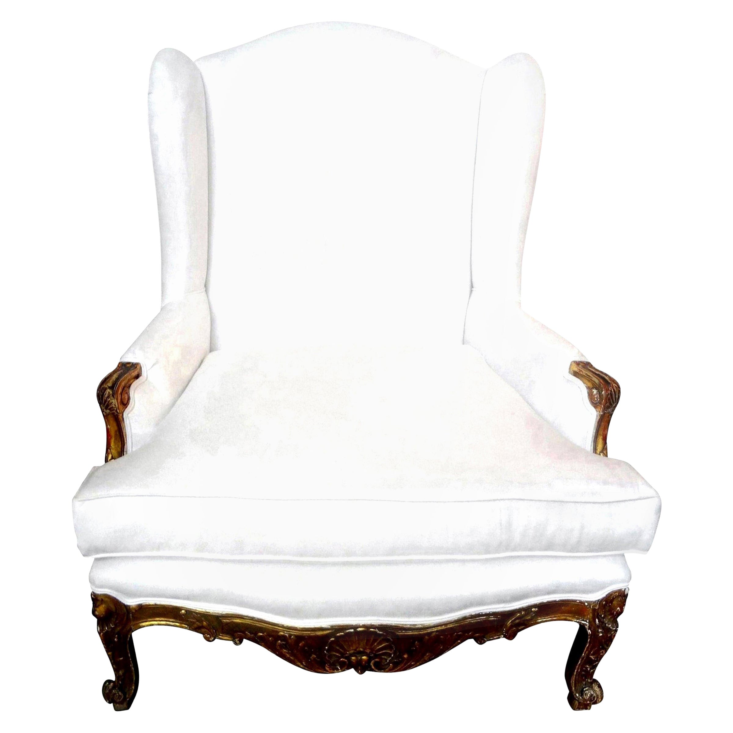 19th Century French Regence Giltwood Marquise Chair
