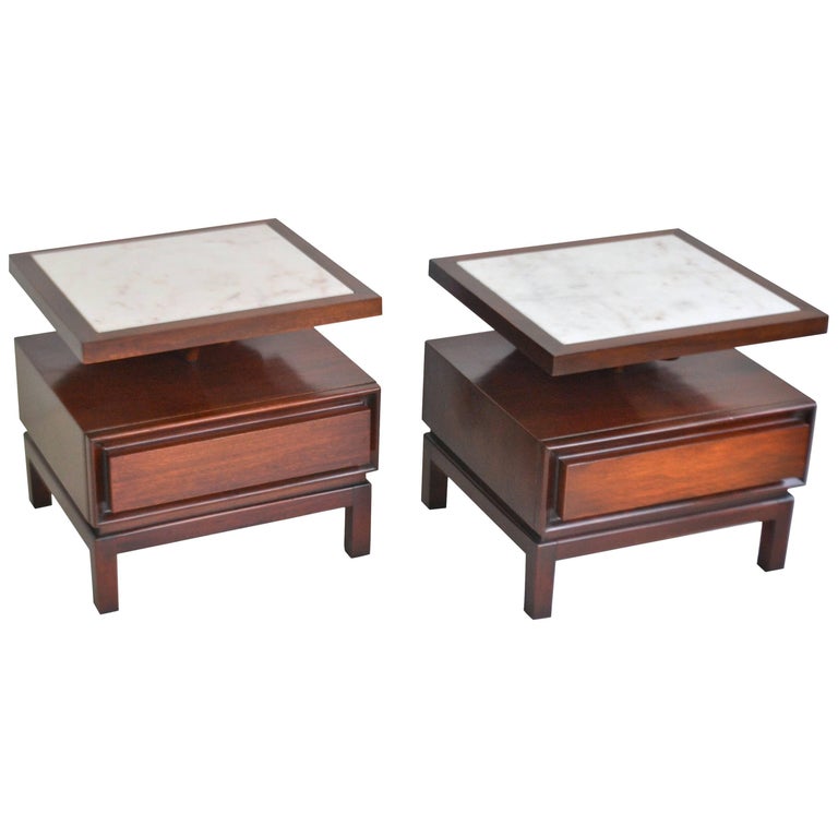 Unusual Pair of Textured Wood Side Tables at 1stdibs