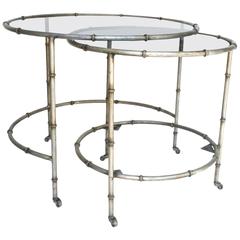 Round Nesting Tables in Silver