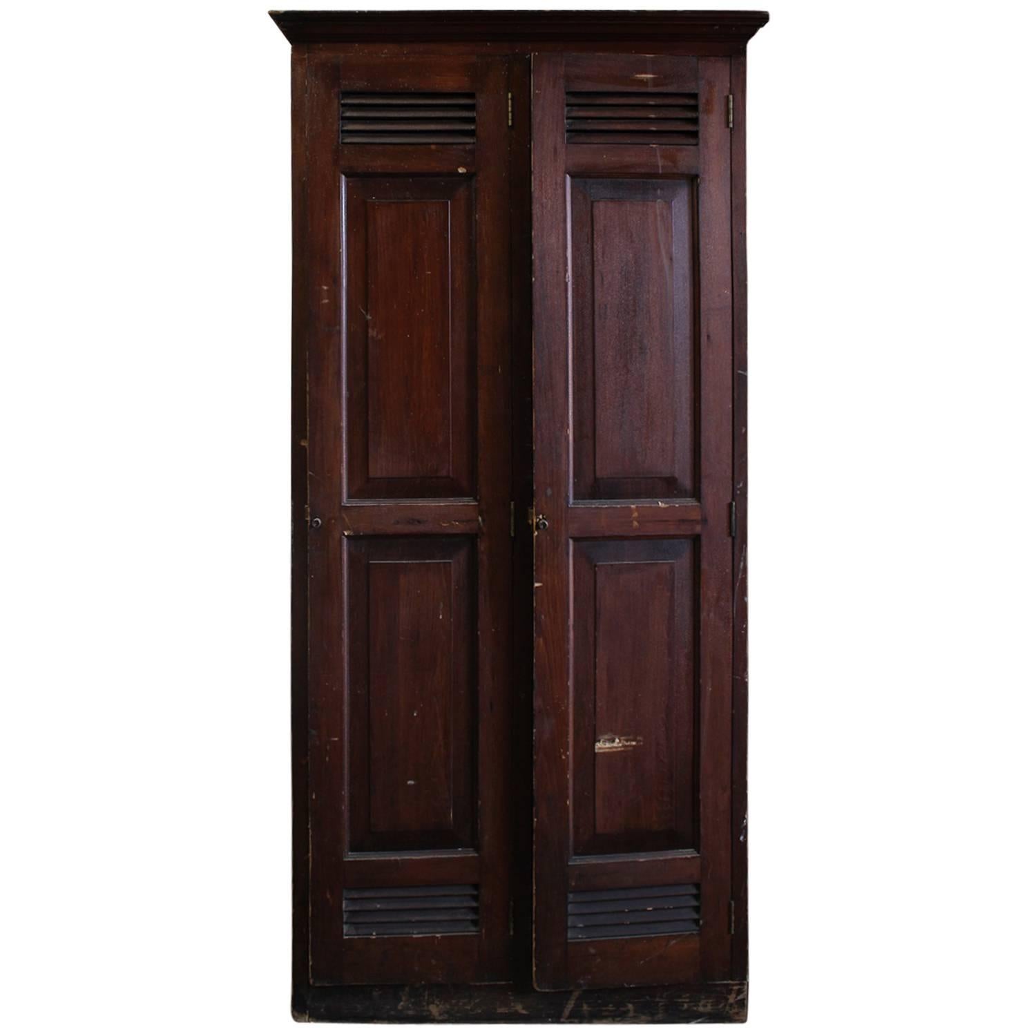 Antique American School Wood Lockers For Sale