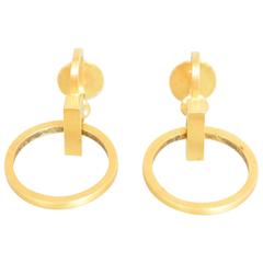 Geometrical Gold Earrings by Wiwen Nilsson, Lund, Sweden, 1955