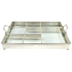 American Tiffany Sterling Silver Tray Frame with Inserts and Clear Glass Liner
