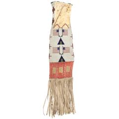 Antique Native American Pictorial Beaded Tobacco Bag, Sioux, 19th Century 8