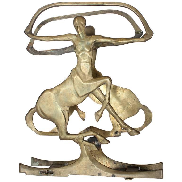 Rare Art Deco Brass Magazine Stand/Rack For Sale