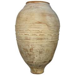 19th Century Mediterranean Terracotta Water Amphora Jar with White Patina