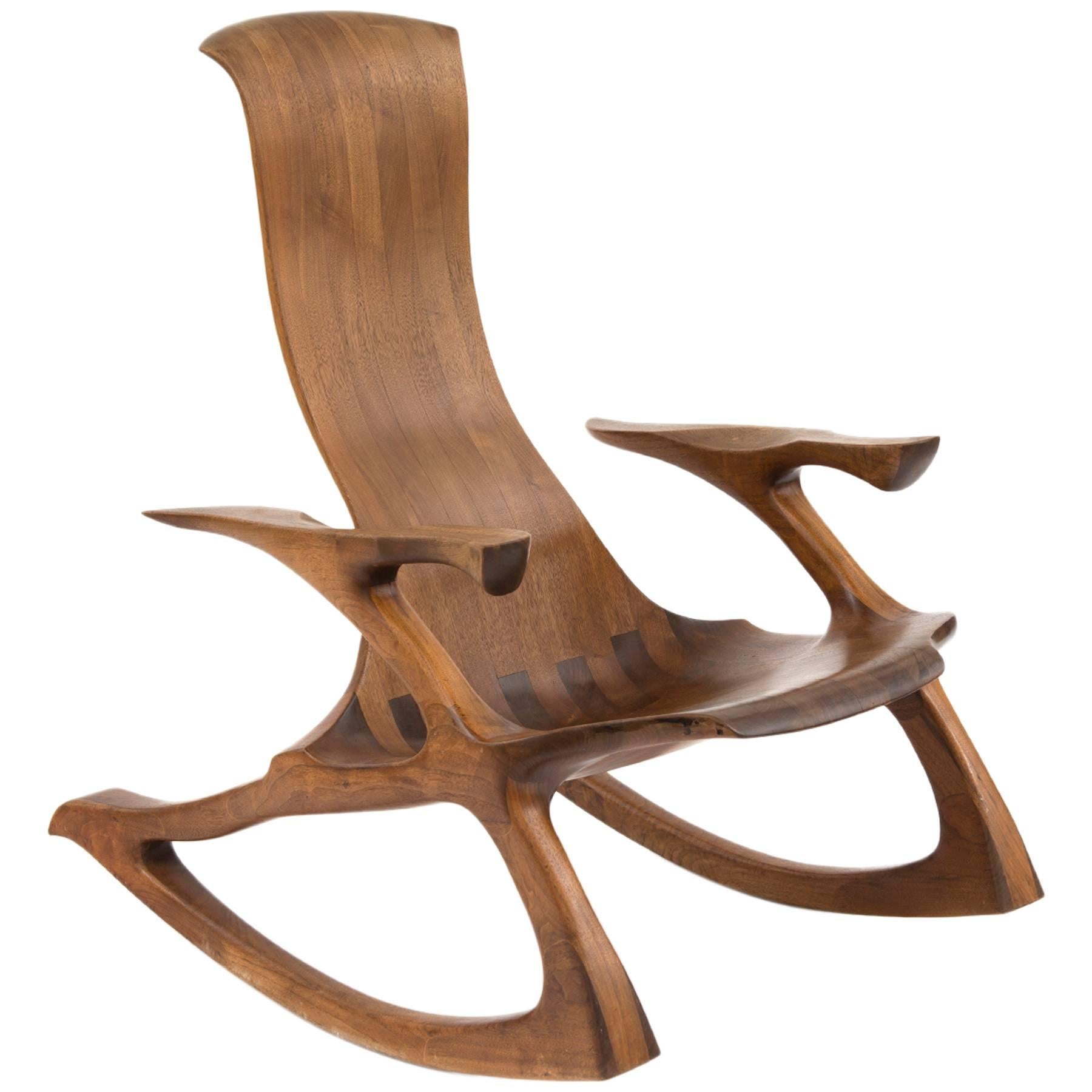 Solid Walnut Studio Crafted Rocking Chair