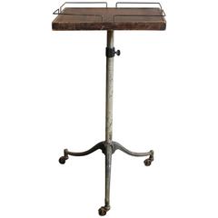 Antique Industrial Adjustable Side Table