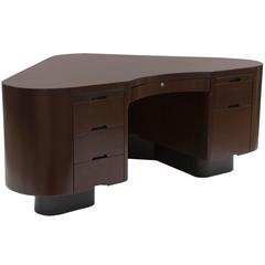 Fabulous Mahogany and Steel Fletcher Aviation Desk Fabulous Mahogany and Steel Fletcher Aviation Desk