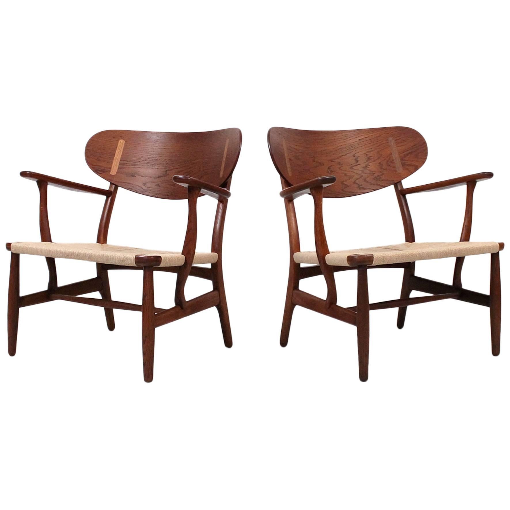 Pair of CH22 Lounge Chairs by Hans Wegner