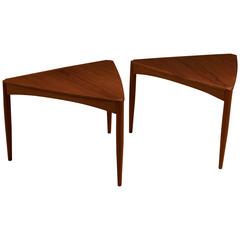 Pair of Danish Teak Triangle End Tables