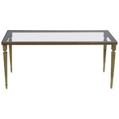 Louis XVI Style Bronze Glass Top Coffee Table