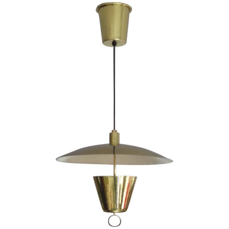 Brass Pendant Adjustable Lamp For Sale at 1stdibs