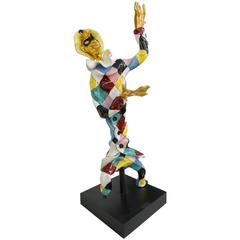 Harlequin Jester Sculpture by San Polo Ceramics, Italy