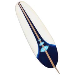 Vintage 1963 Fully Restored Bing Surfboard, California, Blue, White