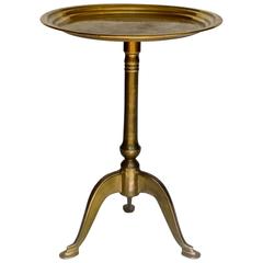 Vintage Brass Cocktail Table Having Tripod Base