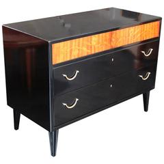 Swedish Ebonized and Inlaid Chest of Drawers by SMF Bodafors