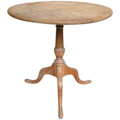 19th Century French Cerused Oak Tilt-Top Wine Table