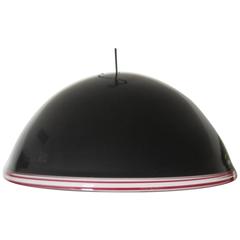 Large Modern Black Italian Murano Art Glass Dome Pendant Light