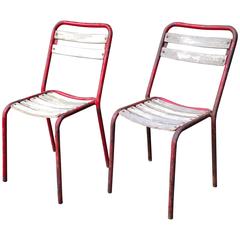 Vintage Pair of French Mid-Century Bistro Chairs