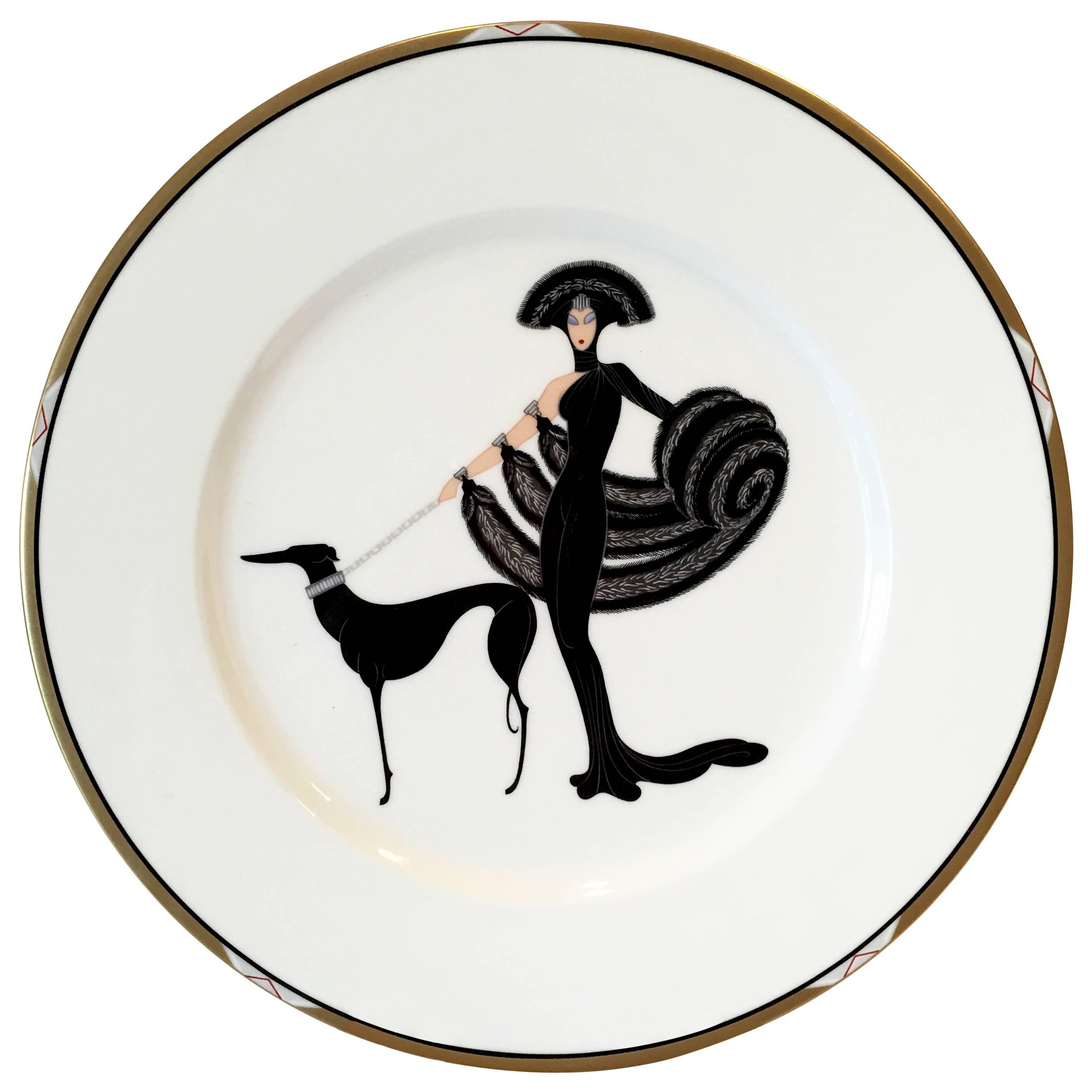 1980s Art Deco "Symphony" Collectors Plate by Erte